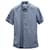 Alexander McQueen Chemise boutonnée à manches courtes en coton bleu  ref.687307