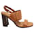 Tod's Brown Block Heel Sandals Leather  ref.687308