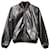 Saint Laurent Teddy Faux-Patent Bomber Jacket in Silver Polyurethane Silvery Plastic  ref.687332