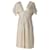 Alberta Ferretti Beaded Short Sleeve Dress in Gold Silk Golden  ref.687410