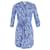 Diane Von Furstenberg Zebra Print Tie Waist Dress in Blue Silk  ref.687521