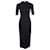 Victoria Beckham Robe moulante perforée sur le côté en viscose noire Fibre de cellulose  ref.687539