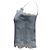 Escada Camisole with Lace Trim in Light Blue Silk - view 2