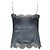Escada Camisole with Lace Trim in Light Blue Silk - view 3