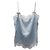 Escada Camisole with Lace Trim in Light Blue Silk - view 4