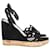 Prada Ankle Strap Wedge Sandals in Black Suede  ref.687589