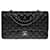 Splendid Chanel Timeless Medium Bag 25 cm limitierte Auflage mit gefütterter Klappe aus schwarzem, gestepptem, genarbtem Leder, Ruthenium-Metallbesatz,  ref.687943