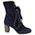 Chloé Chloe Harper Lace Up Boots in Navy Blue Suede  ref.689851