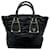 Prada Einkaufstasche aus schwarzem, geprägtem Nappaleder Golden  ref.690558