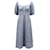 Sea New York Puffy Sleeve Shirred Dress in Light Blue Cotton  ref.690691