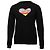 Bella Freud Sunset Heart Intarsienpullover aus schwarzer Baumwolle