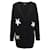 SET Cárdigan extragrande de lana angora de Italia estampado de estrellas negro L Blanco Metálico  ref.691639
