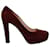 Zapatos de tacón de bloque con suela brillante de Miu Miu en gamuza roja Suecia  ref.691794