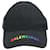 Balenciaga Bestickte Baseballkappe mit Regenbogen-Logo aus schwarzer Baumwolle  ref.691797
