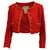 Timeless Chanel Klassische kurze Anzugjacke aus orangefarbener Wolle  ref.691800