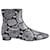 Balenciaga Oval Block-Heel Snakeskin-Embossed Ankle Boots in Silver Leather  Silvery  ref.691909
