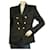 BALMAIN jacquard black viscose blend gold embossed button blazer jacket 44  ref.692044