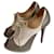 Christian Louboutin Ankle Boots Beige Grey Dark grey Leather Cloth  ref.692530