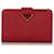 Petit portefeuille Prada en cuir Saffiano rouge Veau façon poulain  ref.692662