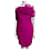 Marchesa Strapless fuchsia silk dress Pink  ref.693492