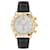 Versace Hellenyium Chrono Leather Watch Golden Metallic  ref.693886