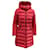 Moncler Long Puffer Jacket in Pink Nylon Rosa  ref.694573