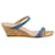 Stuart Weitzman Aleena 50 Demi-Wedge Sandals in Beige Denim Blue Light blue  ref.694938