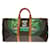 Exceptionnel sac de voyage Louis Vuitton Keepall 50 cm en toile monogram marron et cuir naturel customisé "Angry Hulk"  ref.695203