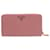 Cartera larga con cremallera alrededor de Prada en cuero Saffiano rosa  ref.695904