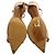 Tabitha Simmons Nude Satin Stilettos with Crystal Buckle - view 5