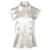 Chanel Haut en satin Paris-Dallas Acetate Fibre de cellulose Blanc  ref.696080