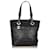 Chanel schwarze Paris Biarritz Nylon-Einkaufstasche Leder Kalbähnliches Kalb Tuch  ref.696173
