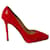 Christian Louboutin Pigalle Plato 120 Spiked Heels in Neon Red Patent Leather  ref.696510