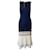 Altuzarra Knitted Dress with Crochet Flared Hem in Navy Blue Cotton  ref.696548