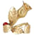 Anillo Dior Rose tallado de metal dorado  ref.696569