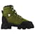 Ganni Scarponcino da trekking stringato con tacchetti in pelle kaki Verde Cachi  ref.696722