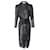 Vestido midi de veludo IRO Xonina efeito envoltório metálico Devoré em viscose preta Preto Fibra de celulose  ref.696738