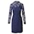 Temperley London Lace Sheath Dress in Navy Blue Cotton   ref.696825