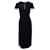 Vestido midi com mangas ornamentadas Roland Mouret em lã preta Preto  ref.696839