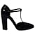Sapatilha Dolce & Gabbana com alça em T em couro envernizado preto  ref.697186