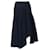 Alexander McQueen Asymmetric Pleated Midi Skirt in Black Wool   ref.697201