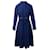 Maje Rebel vestido midi xadrez com cinto em flanela de algodão azul e preto  ref.697224