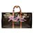 Linda mala de viagem Louis Vuitton Keepall 55 cm em tela Monograma personalizada pelo popular artista de arte de rua PatBo personalizou "Pink Panther loves Bubbles" Marrom Lona  ref.697333