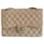 Timeless Chanel Jumbo Bege Couro  ref.697401