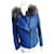 Autre Marque Camu he leather jacket with fur trim Light blue  ref.697908