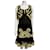Diane Von Furstenberg DvF Arana black and gold silk chiffon dress Golden  ref.697981