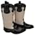 Ganni Mid Shaft Western Boot Black White Leather  ref.697982