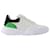 Alexander Mcqueen New Court Sneaker in White/Black/Green Leather Multiple colors  ref.698112