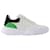 Alexander Mcqueen New Court Sneaker in White/Black/Green Leather Multiple colors  ref.698119