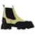 Ganni Yellow Leather Cleated Boots  ref.698126